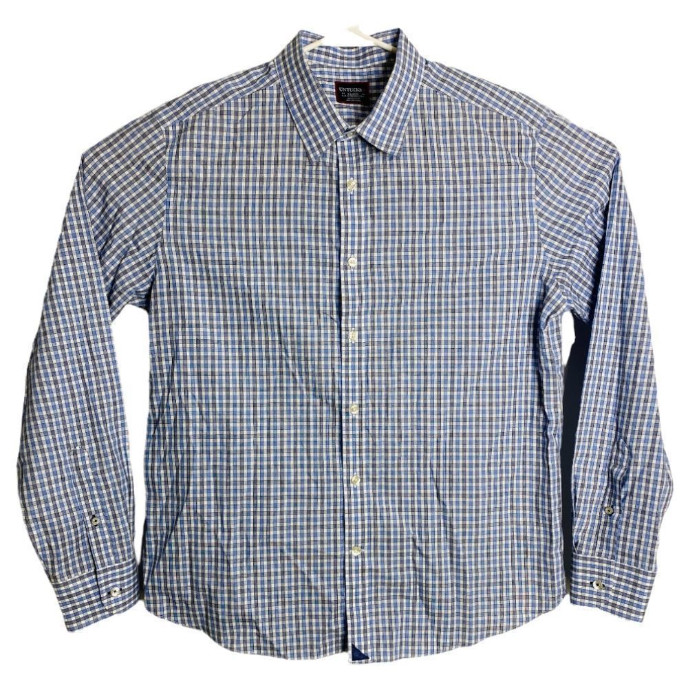 UNTUCKit Mens Button Up Shirt Size XL Slim Fit Plaid Wrinkle Free Long Sleeve